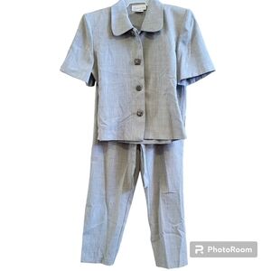 Small Petite Tan Beige Pant Suit Coordinated Set